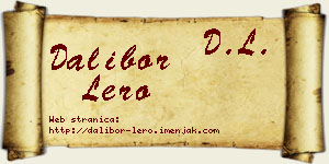 Dalibor Lero vizit kartica